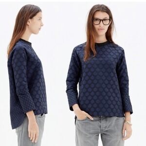 Madewell Mood Dot Pullover Top size XS Navy